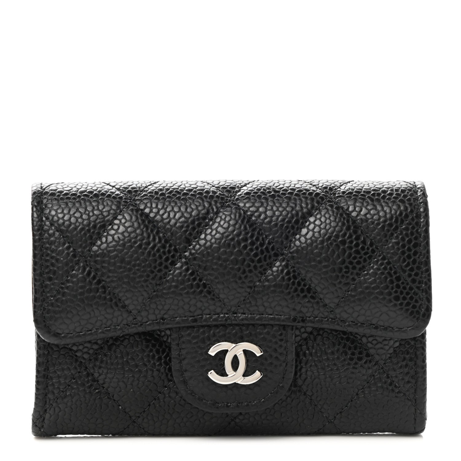 Chanel Caviar Quilted Flap Card Holder Wallet Black 1 of 9