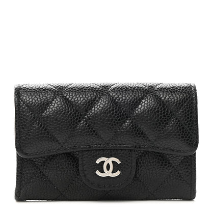 Chanel Caviar Quilted Flap Card Holder Wallet Black 1 of 9