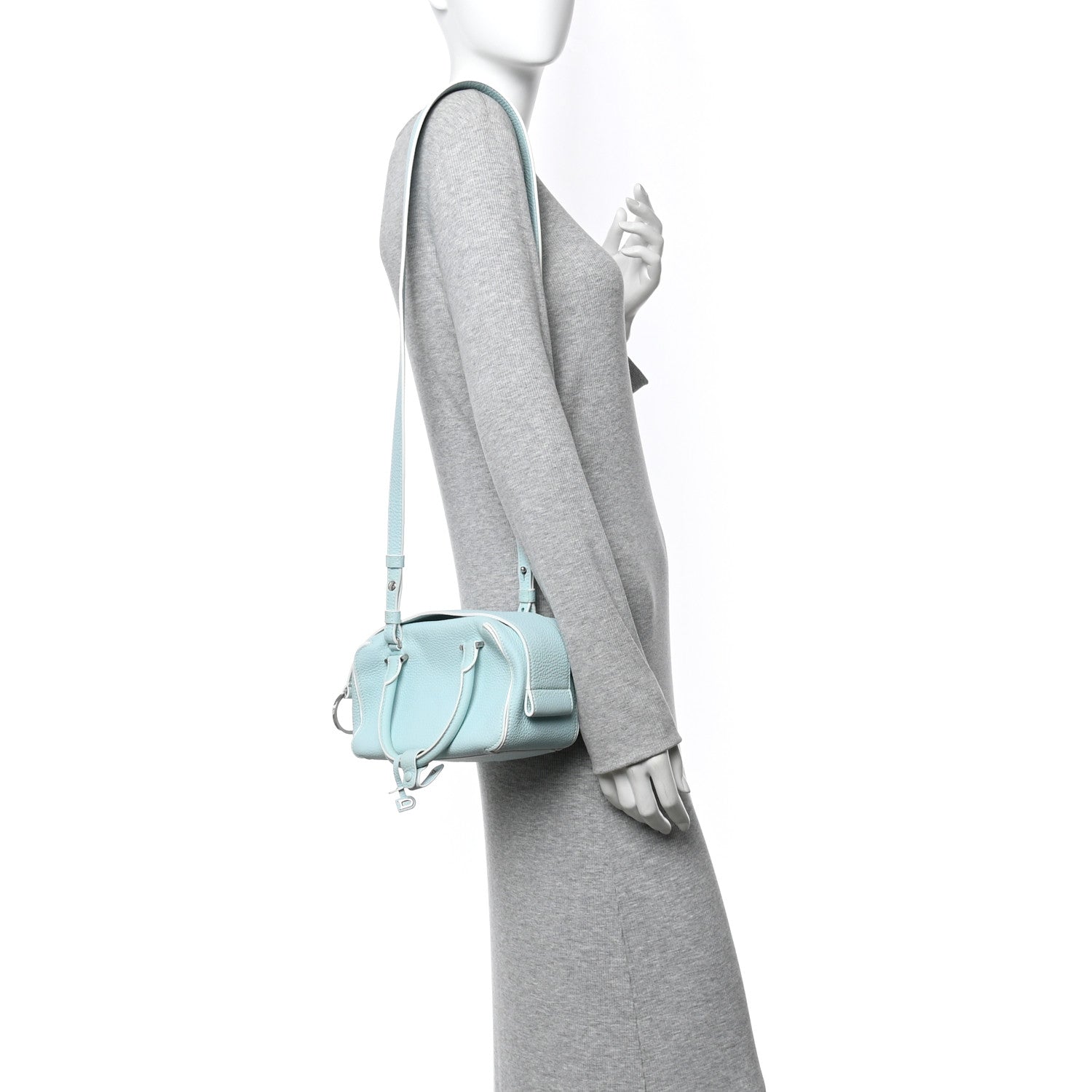 Delvaux Taurillon Soft Mini Cool Box Satchel Light Blue 2 of 13