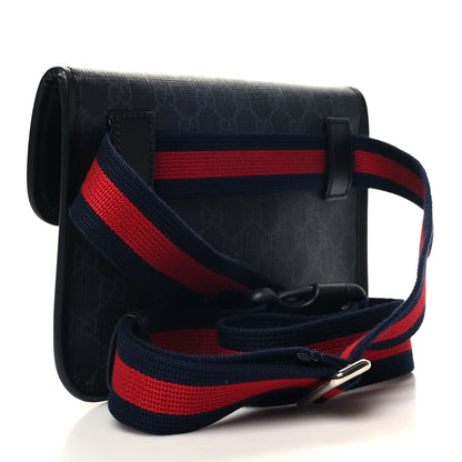 Gucci GG Supreme Monogram Web Slim Belt Bag Black Grey 3 of 11