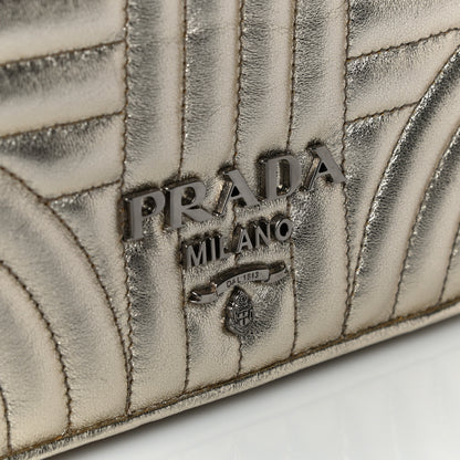 Prada Metallic Nappa Impunture Small Diagramme Crossbody Bag Gold 8 of 14