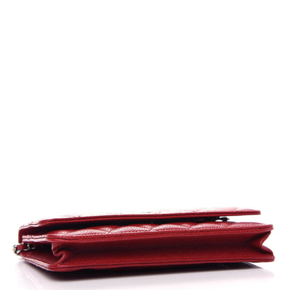 Chanel Caviar Quilted Wallet On Chain WOC Red 4 of 12