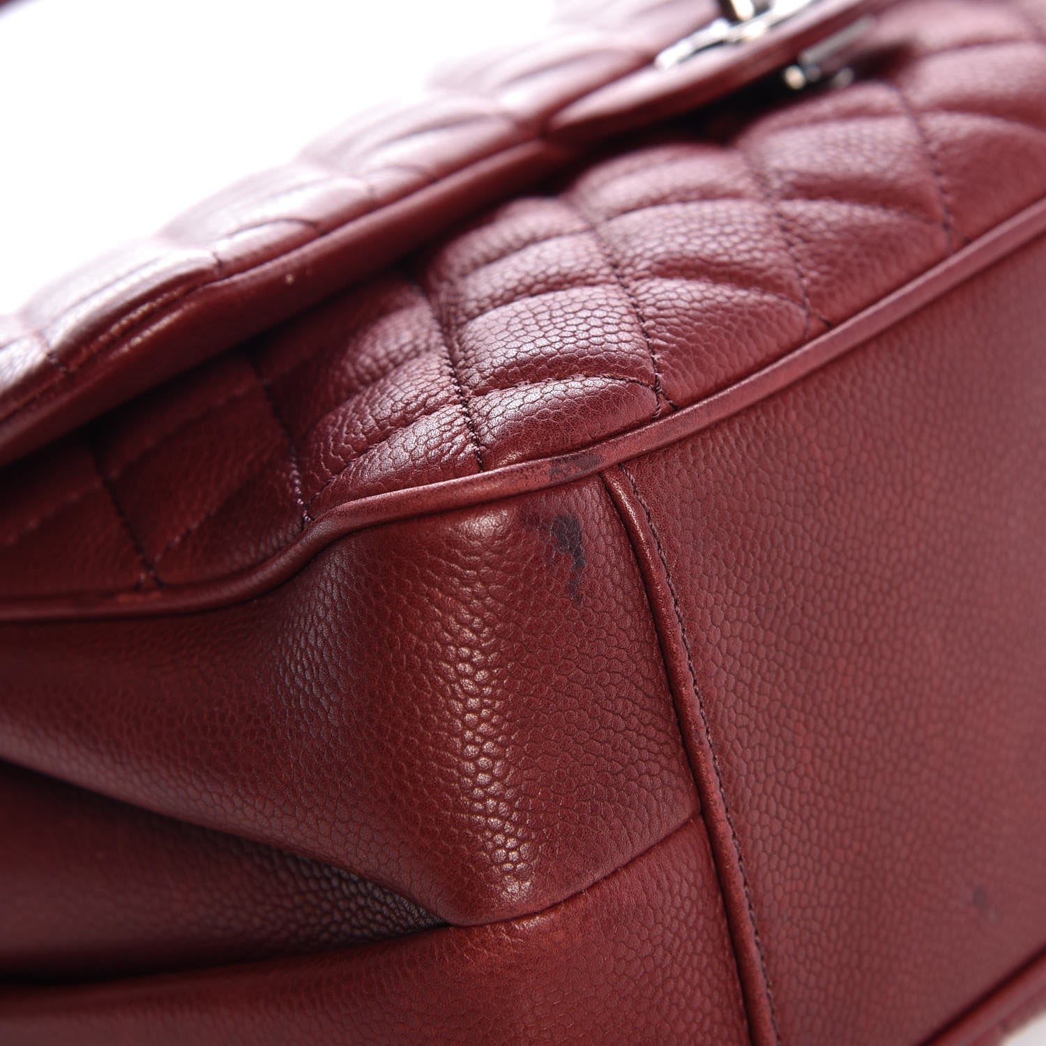 Chanel Caviar Quilted Medium Rock In Rome Single Flap Dark Red 10 of 17