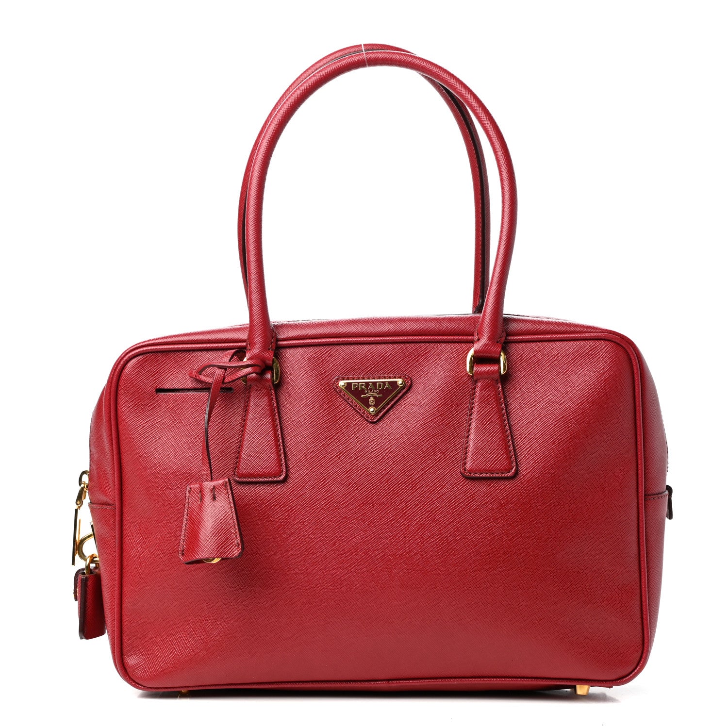 Prada Saffiano Lux Petite Bowler Fuoco 1 of 9