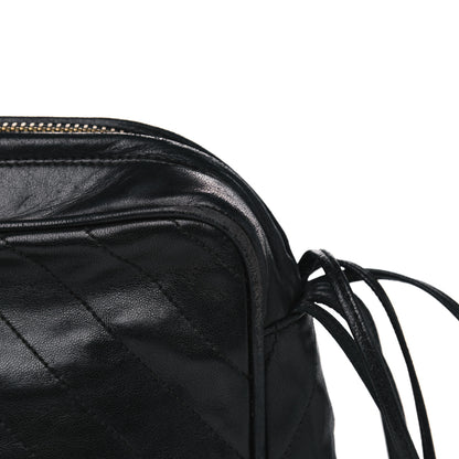 Chanel Lambskin Chevron Quilted Tassel Camera Case Black 8 of 13