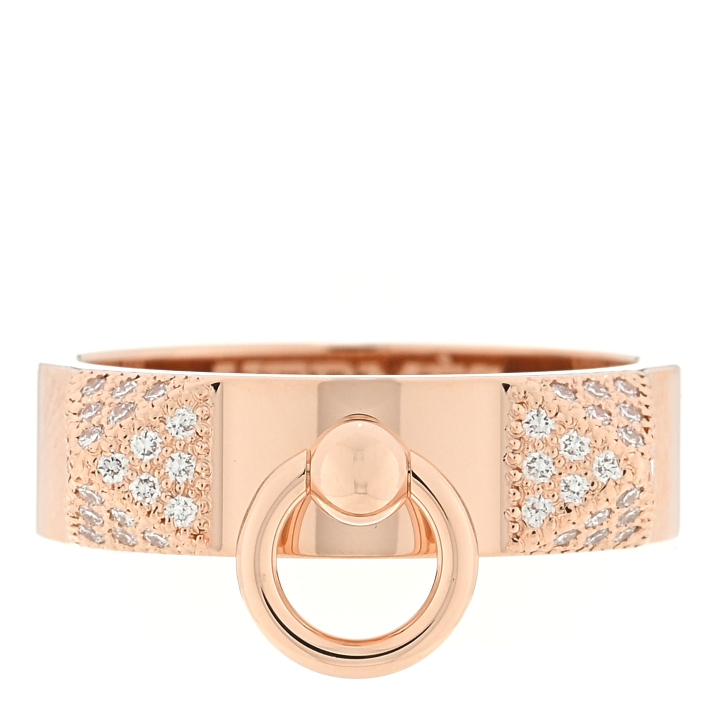 18K Rose Gold Diamond PM Collier de Chien Ring 49 5