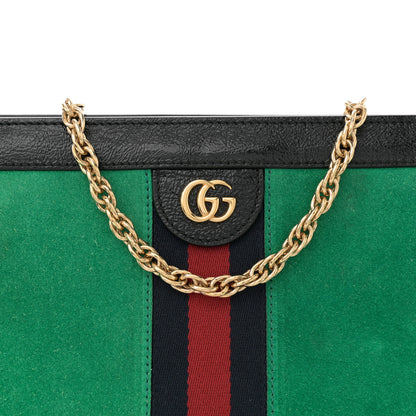Gucci Suede Patent Web Medium Ophidia Chain Shoulder Bag New Shamarock Black 8 of 13