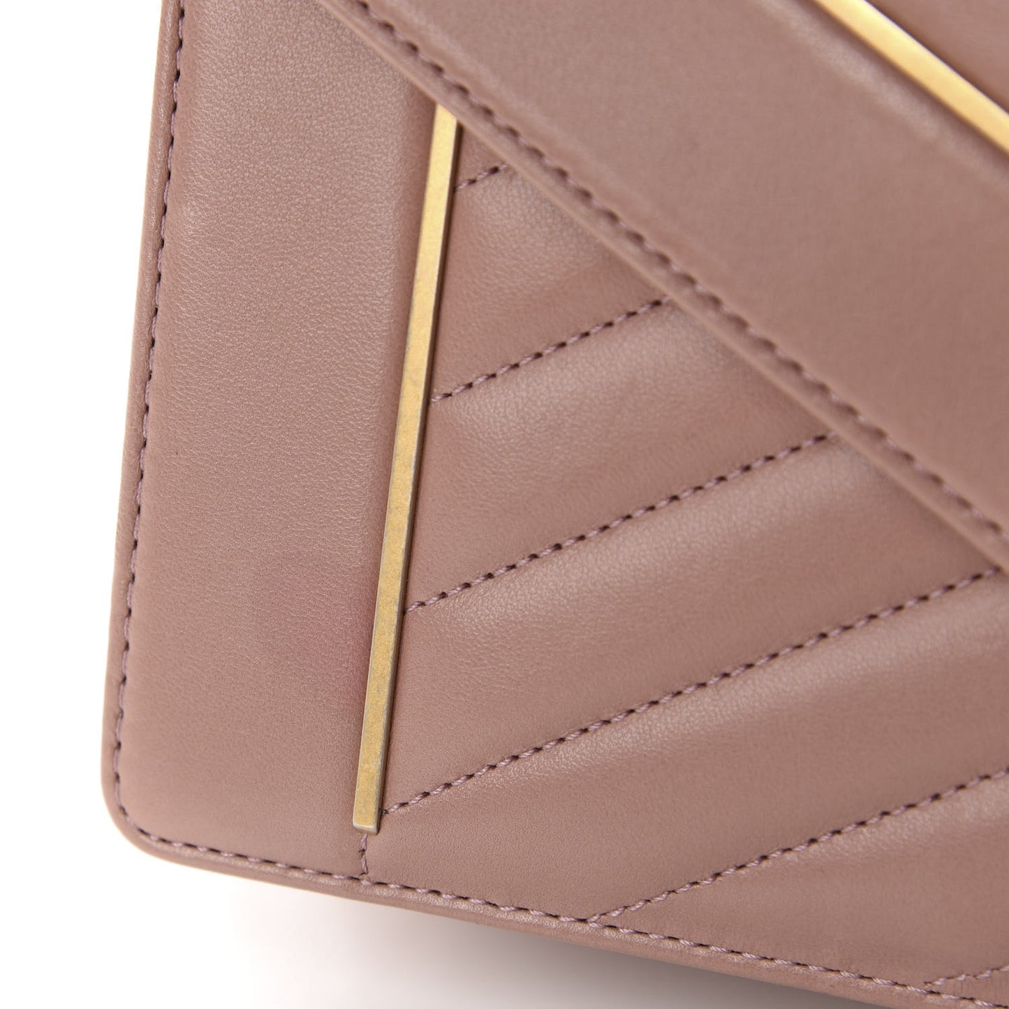 Lambskin Chevron Quilted Flap Beige