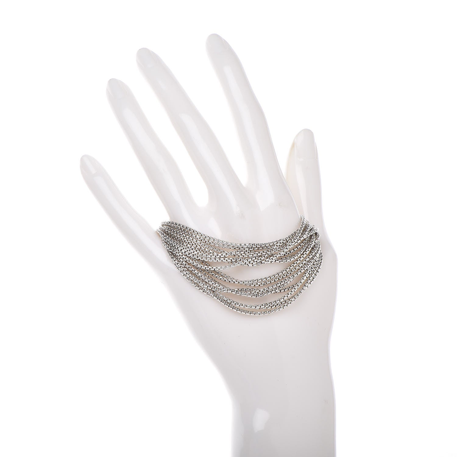 David Yurman Sterling Silver Multi-Row Box Chain Bracelet 2 of 4