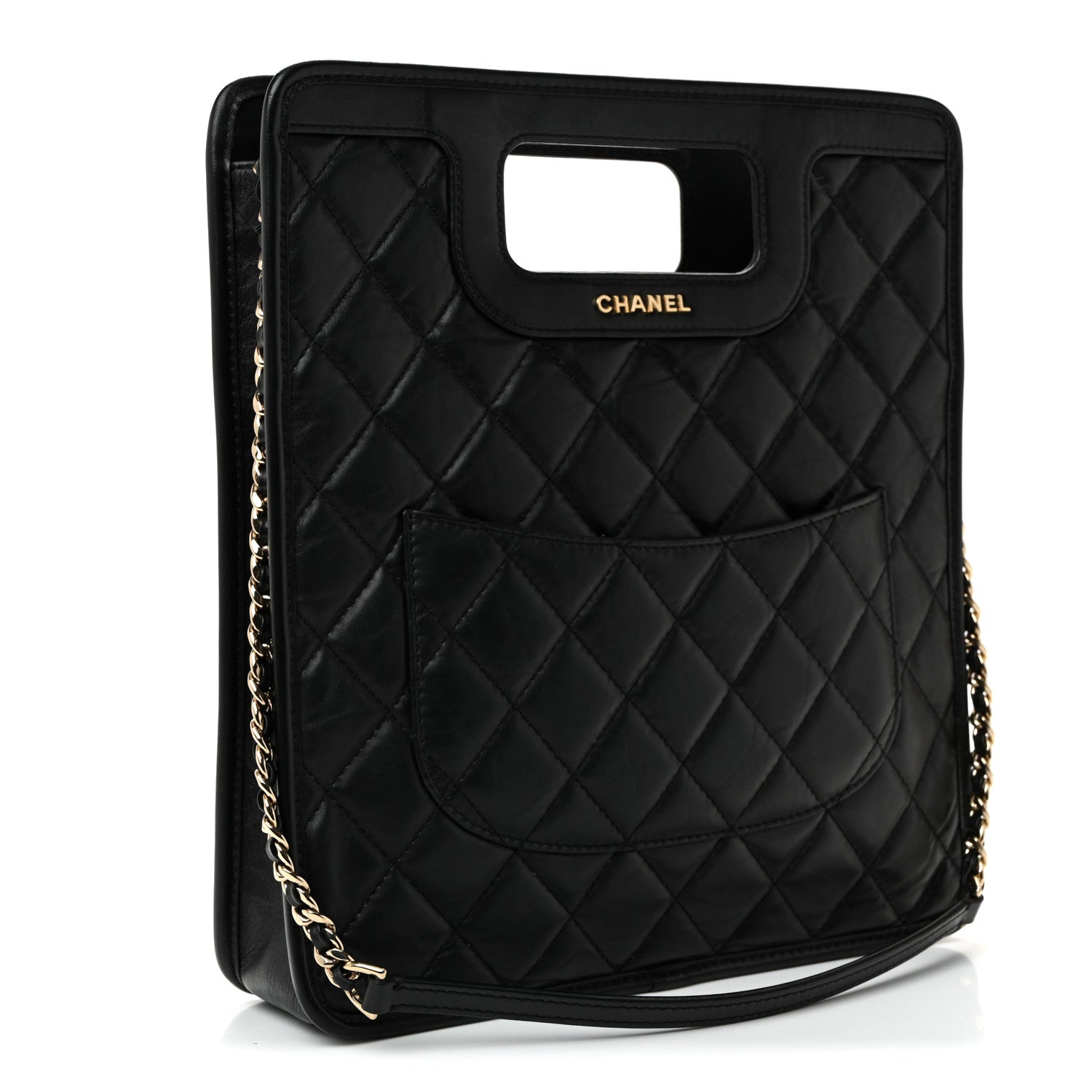 Chanel Aged Calfskin Small Charms Shopping Bag Black 3 of 10