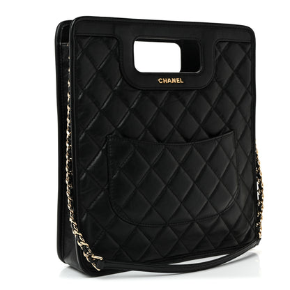Chanel Aged Calfskin Small Charms Shopping Bag Black 3 of 10