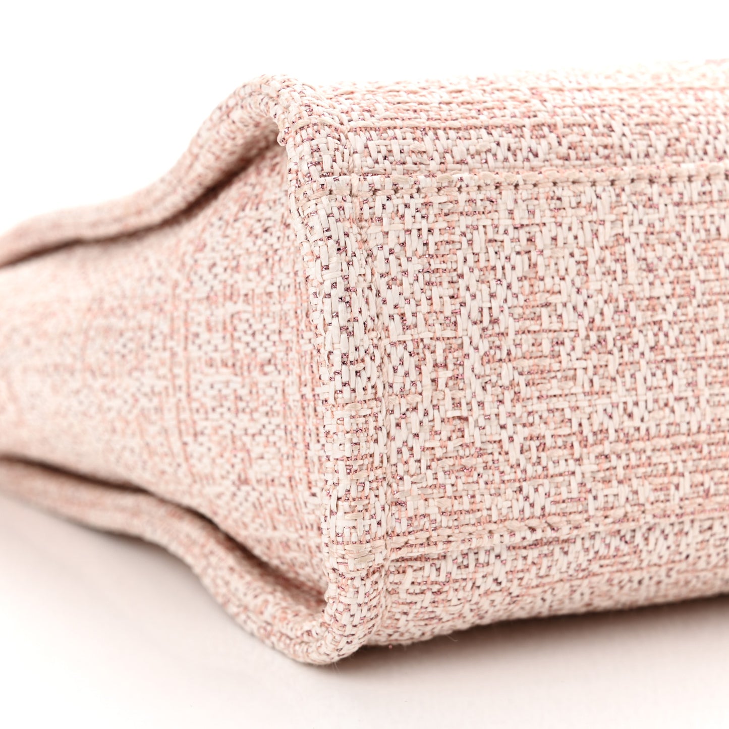 Lurex Boucle Mini Deauville Tote Pink