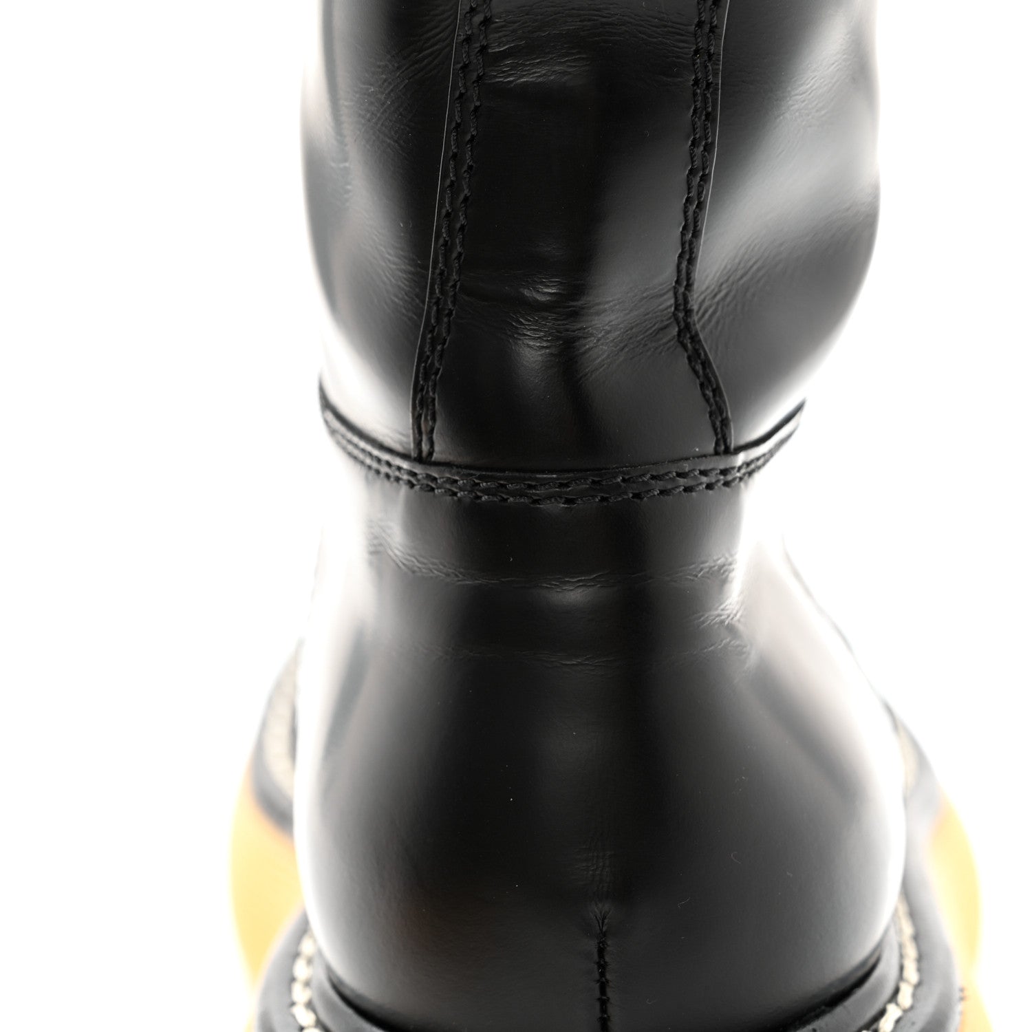 Bottega Veneta Calfskin The Swell Lace Up Boots 38 Black Natural Rubber 9 of 10