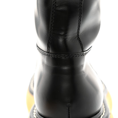 Bottega Veneta Calfskin The Swell Lace Up Boots 38 Black Natural Rubber 9 of 10