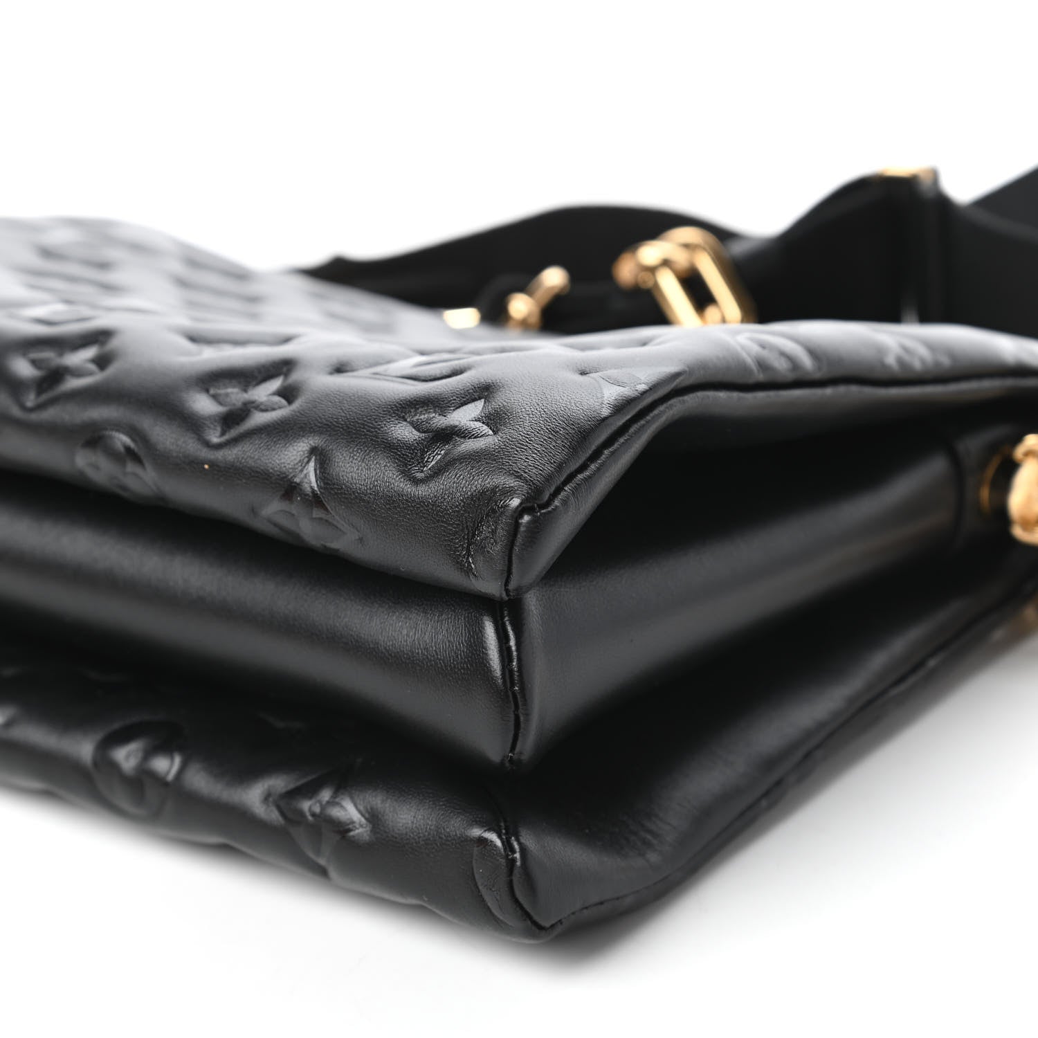 Louis Vuitton Lambskin Embossed Monogram Coussin PM Black 7 of 11