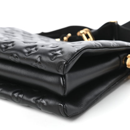 Louis Vuitton Lambskin Embossed Monogram Coussin PM Black 7 of 11