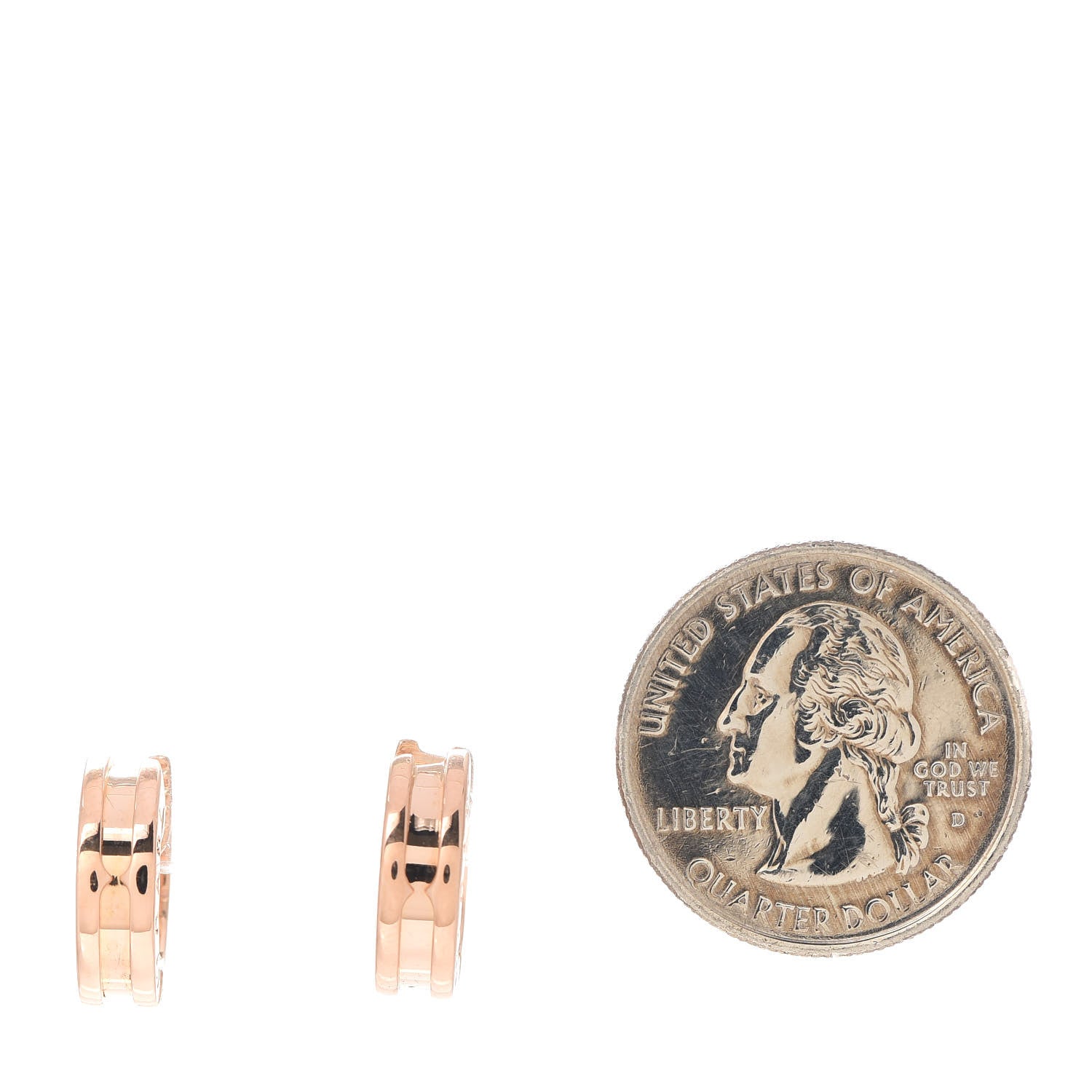 Bulgari 18K Rose Gold Small B.Zero1 Hoop Earrings 2 of 5