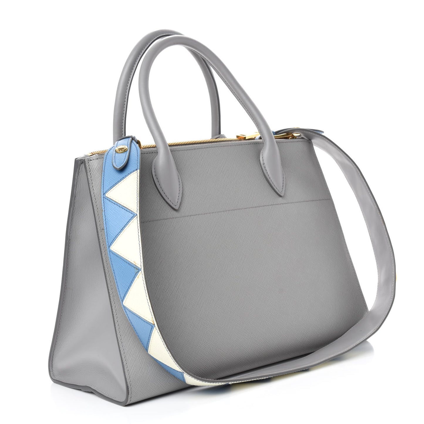 Saffiano City Calfskin Greche Paradigme Bag Nube Mare