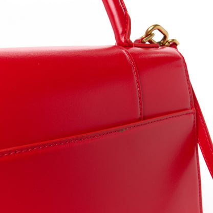 Balenciaga Shiny Box Calfskin Medium Hourglass Top Handle Bag Bright Red 14 of 14
