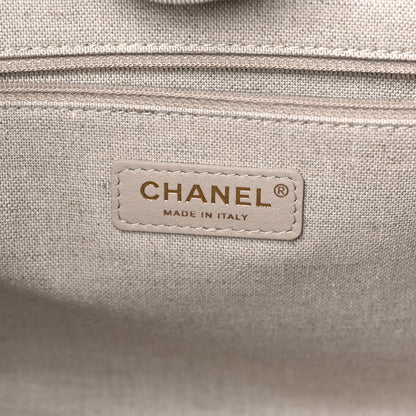 Chanel Mixed Fibers Small Deauville Tote Beige Black 7 of 10