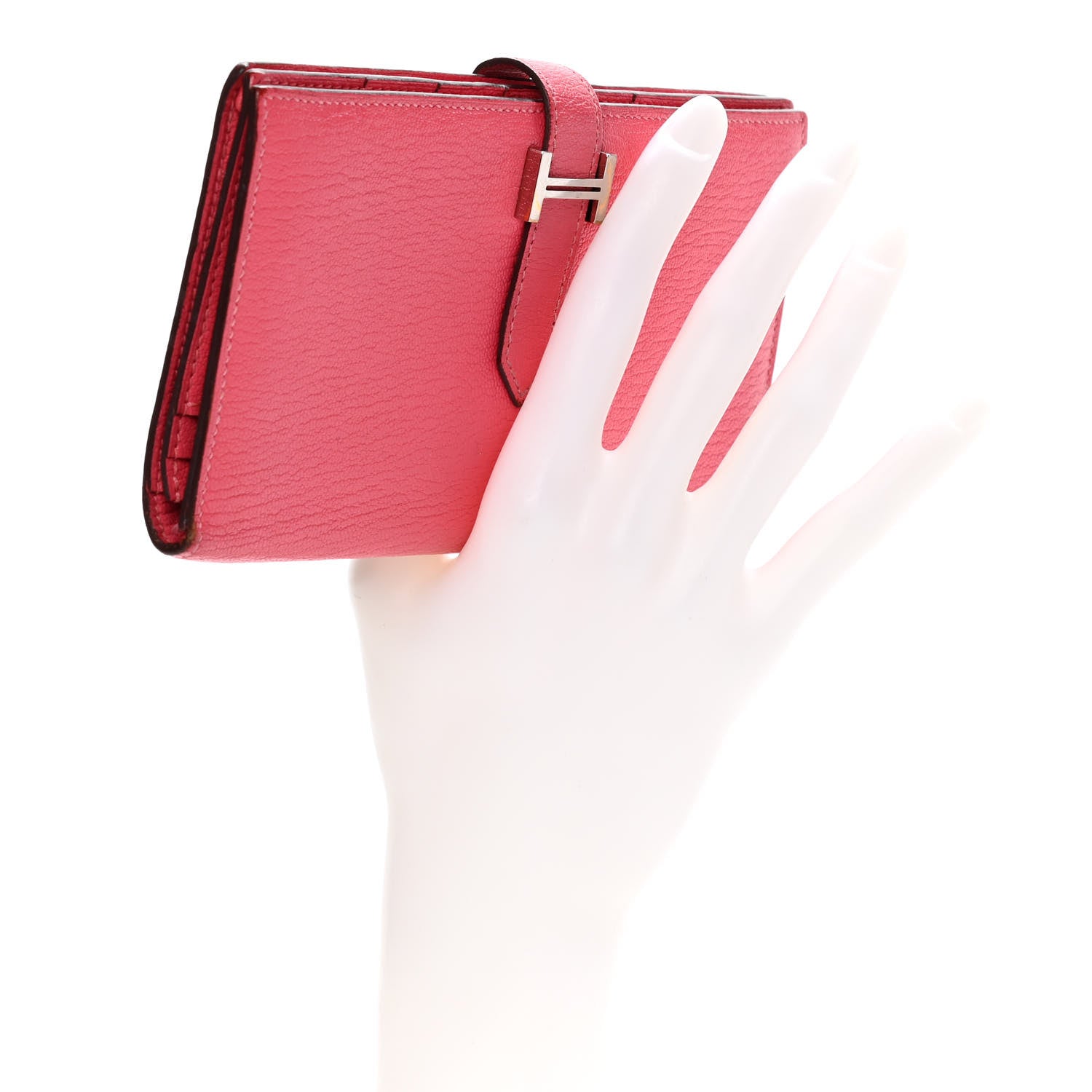 Hermes Chevre Mysore Bearn Gusset Wallet Rose Azalee 2 of 16
