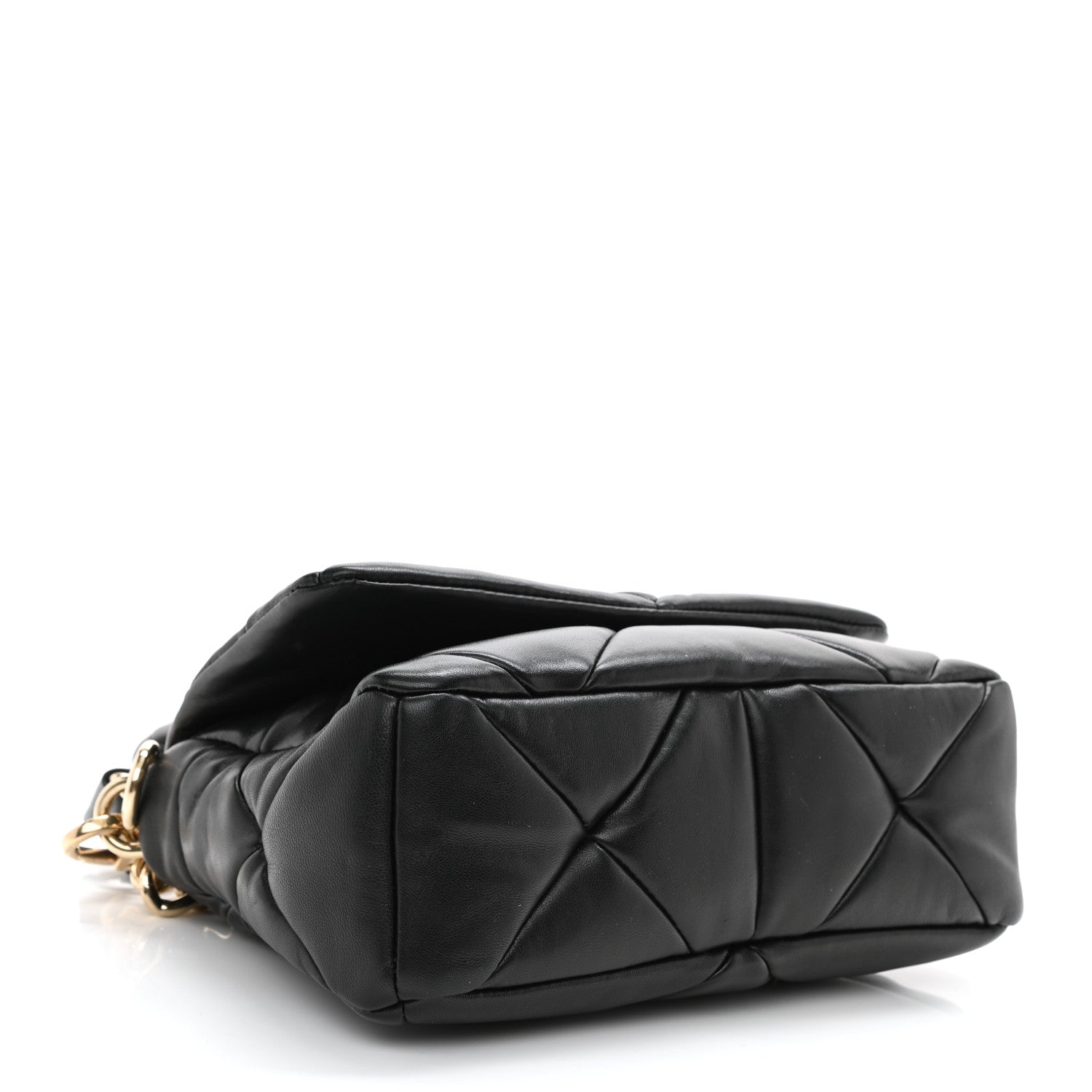 Prada Nappa Re-Nylon Triangle Quilted Patchwork System Flap Shoulder Bag Black 4 of 13