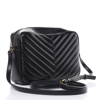 Saint Laurent Calfskin Matelasse Monogram Lou Camera Bag Black 3 of 8