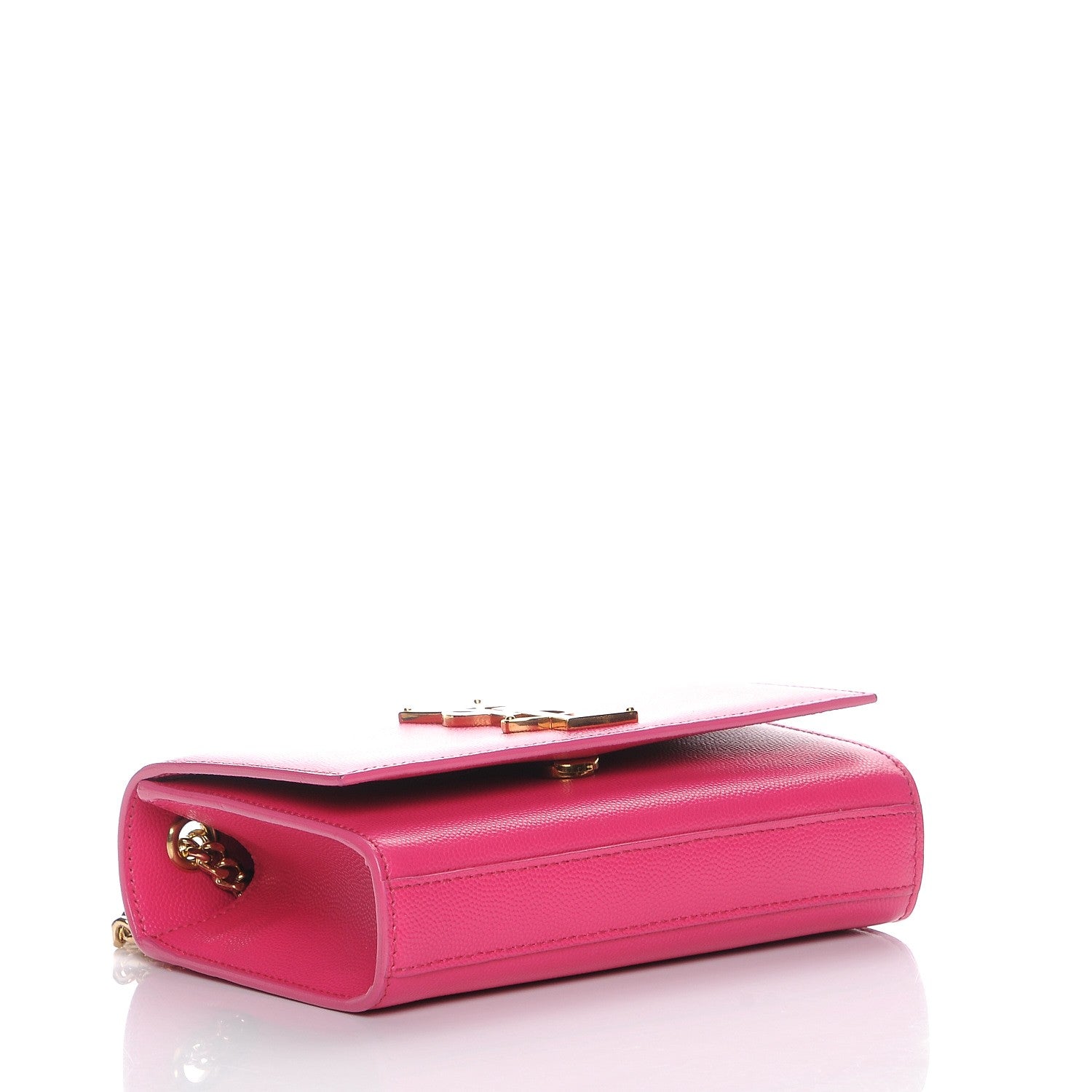 Saint Laurent Grain De Poudre Small Monogram Kate Satchel Fuchsia 4 of 9