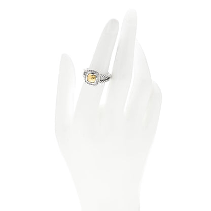David Yurman Sterling Silver 18K Yellow Gold Diamond 7mm Petite Albion Ring 51 5.75 2 of 6