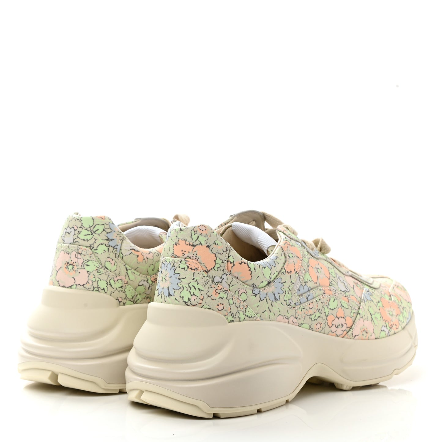 X LIBERTY OF LONDON Calfskin Infinity Tracy Womens Rhyton Sneakers 37.5 Mint Peach