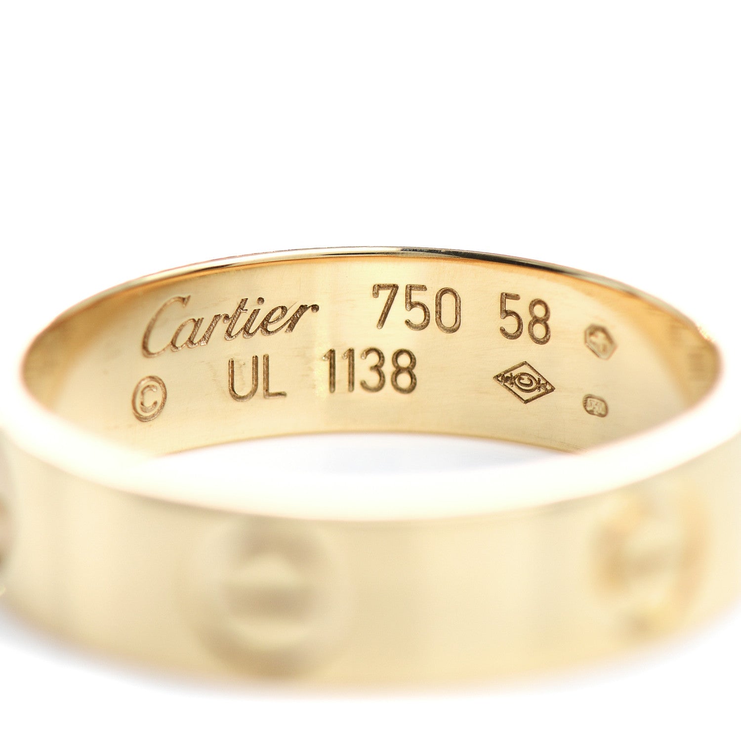 Cartier 18K Yellow Gold 5.5mm LOVE Ring 58 8.5 4 of 4