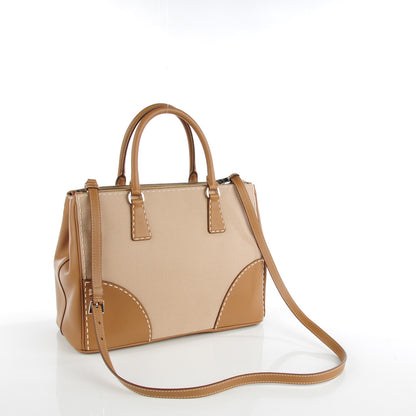 Prada Canapa City Calf Medium Stitch Tote Corda Caramel 3 of 9