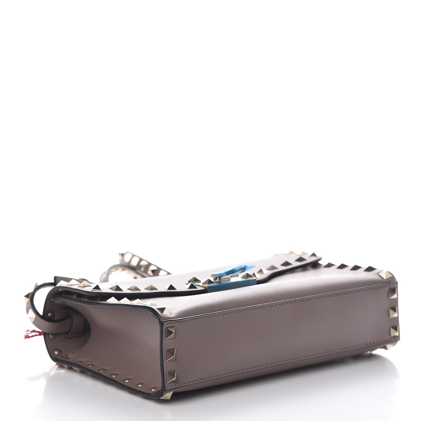 Vitello Medium Rockstud Flip Lock Crossbody Bag Clay