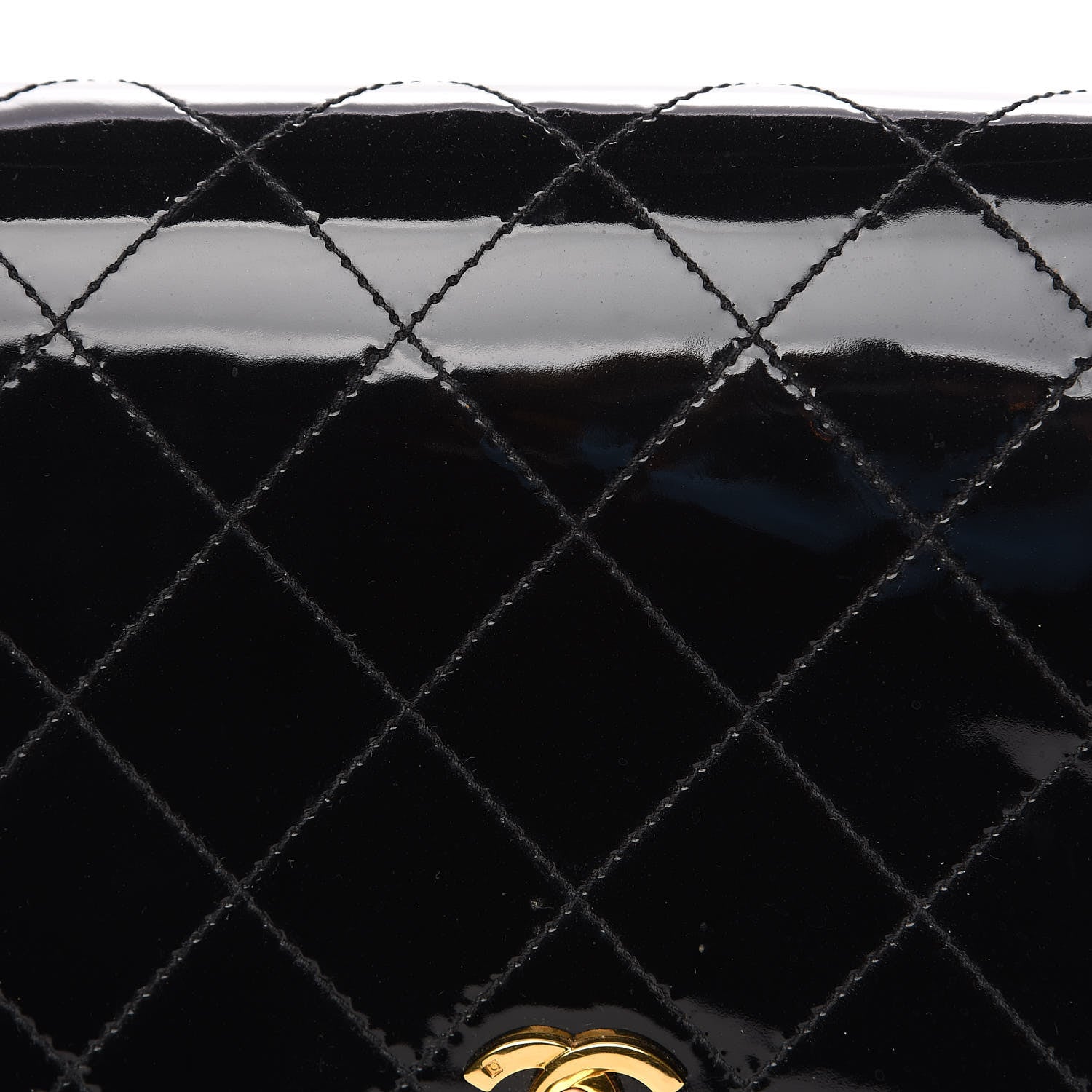 Chanel Patent Quilted CC Shoulder Bag Black 13 of 15