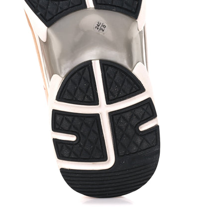 Chanel Nylon Lambskin Suede Calfskin CC Sneakers 38 Pink White Black 8 of 11