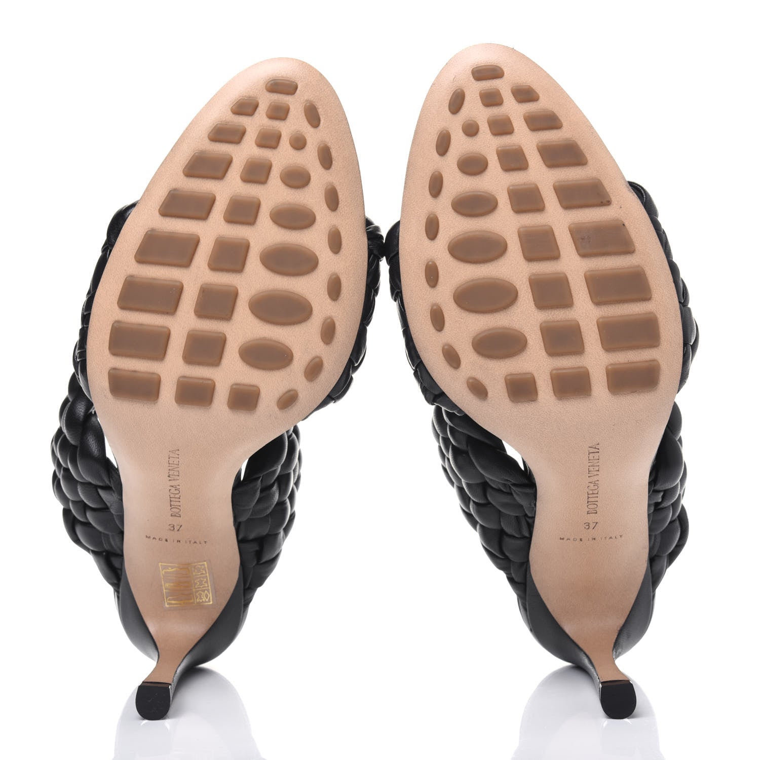 Bottega Veneta Nappa Twisted Padded Intrecciato Curve Slide Sandals 37 Black 5 of 8