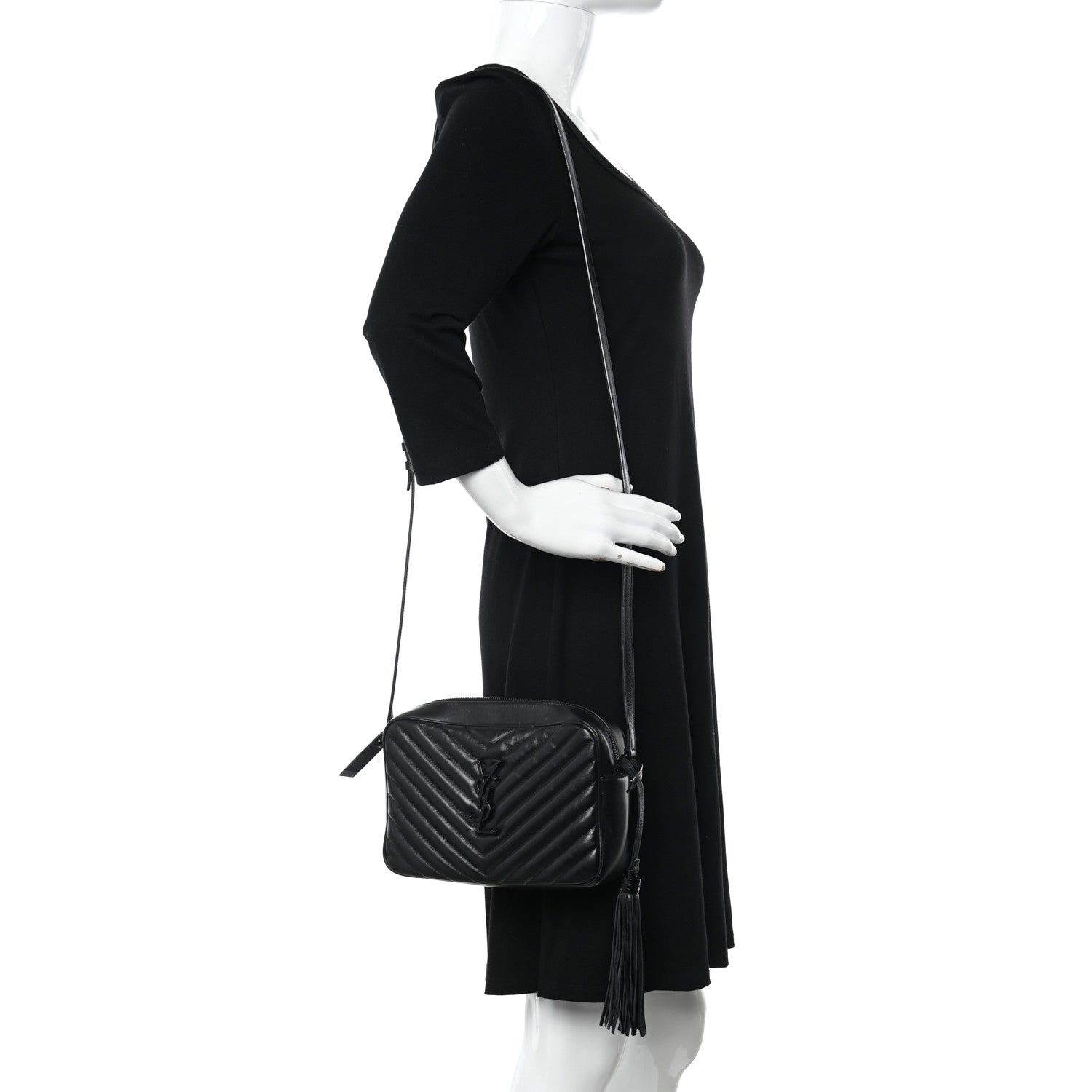 Saint Laurent Calfskin Matelasse Monogram Monochrome Lou Camera Bag Black Sold: 50 2 of 14