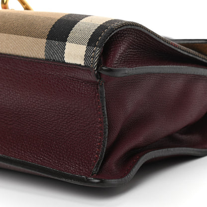 Burberry Derby Calfskin House Check Small Macken Crossbody Bag Mahogany Red 10 of 16