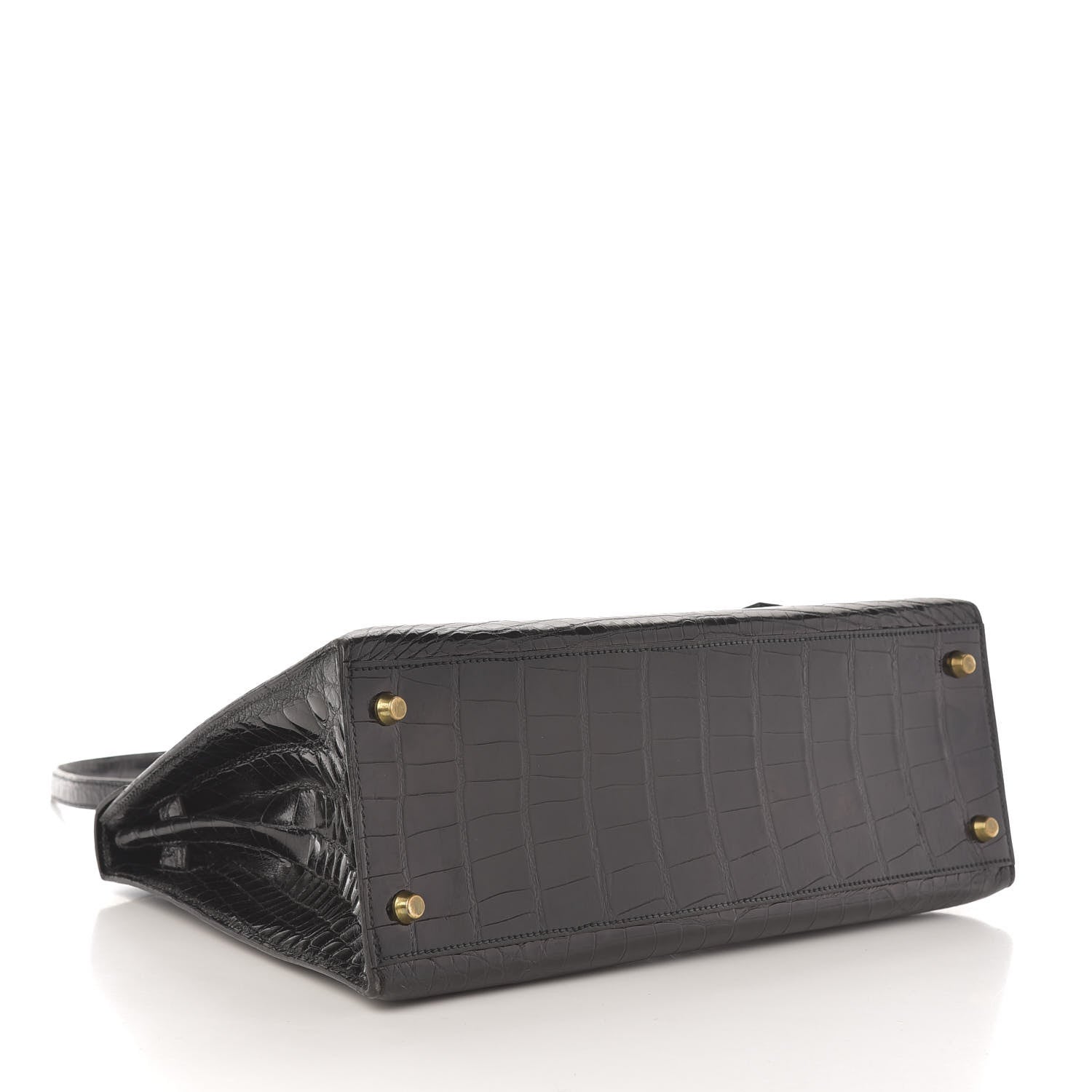 Hermes Shiny Crocodile Kelly Sellier 32 Black 5 of 22