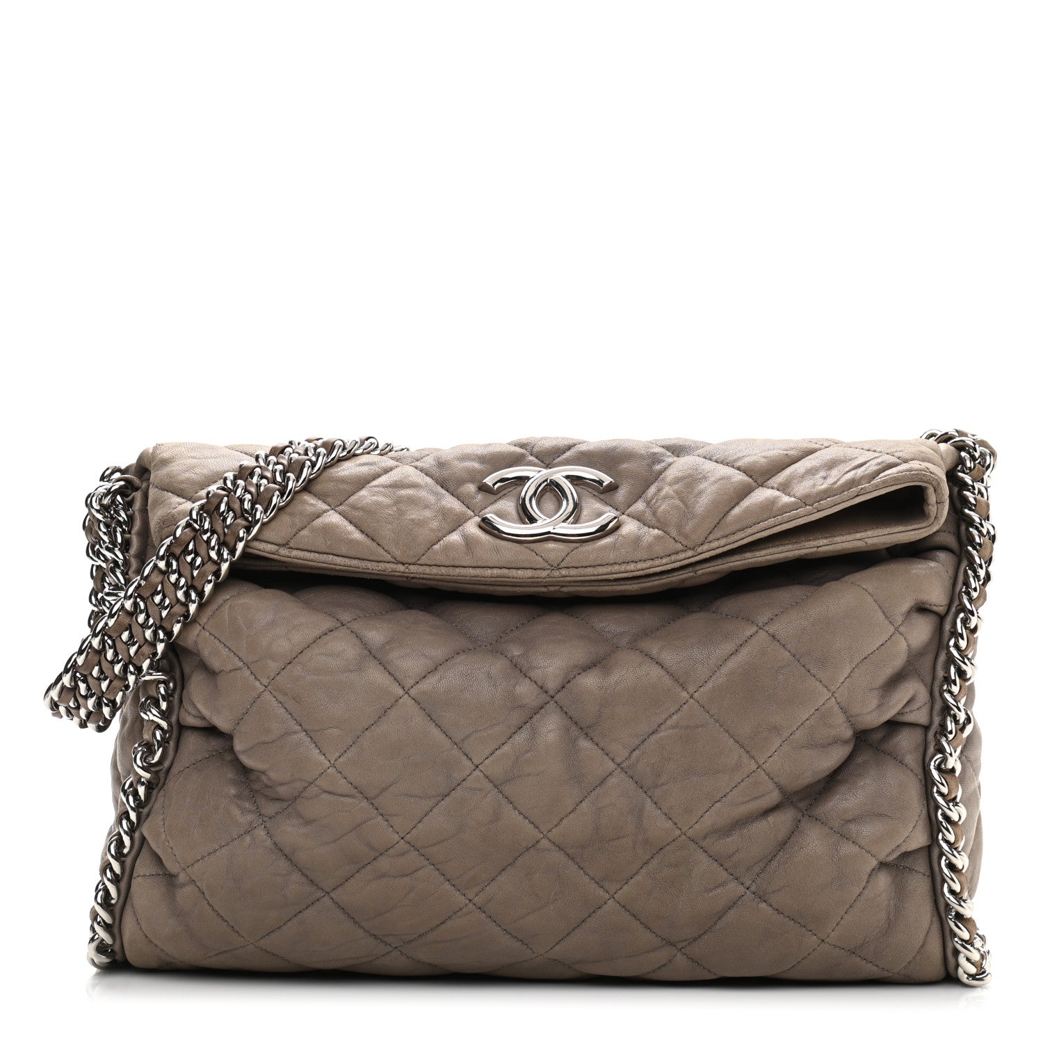 Chanel Washed Lambskin Chain Around Hobo Taupe 1 of 12