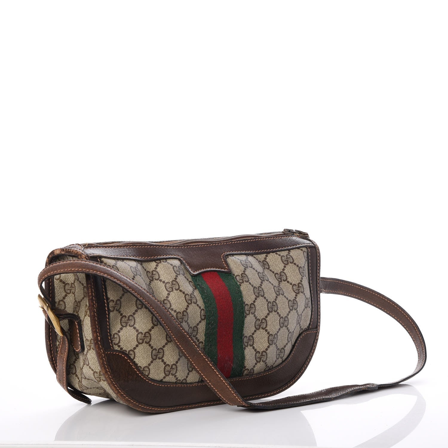 Gucci Monogram Web Shoulder Bag Dark Brown 3 of 29