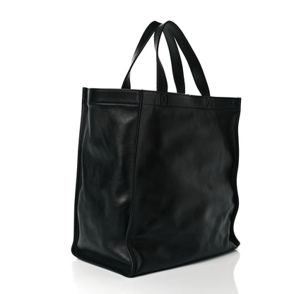 Balenciaga Calfskin Printed Logo Small Market Shopper Tote Black 2 of 7