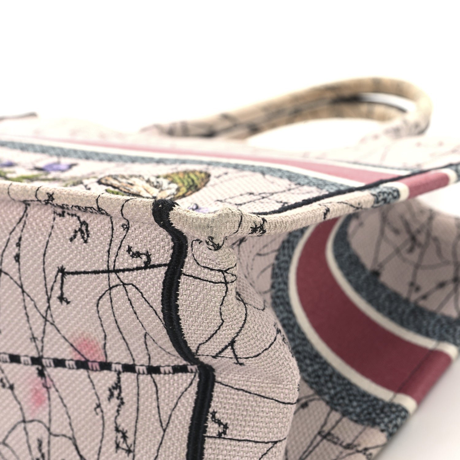 Christian Dior Canvas Embroidered Medium Zodiac Book Tote Latte Multicolor 12 of 14