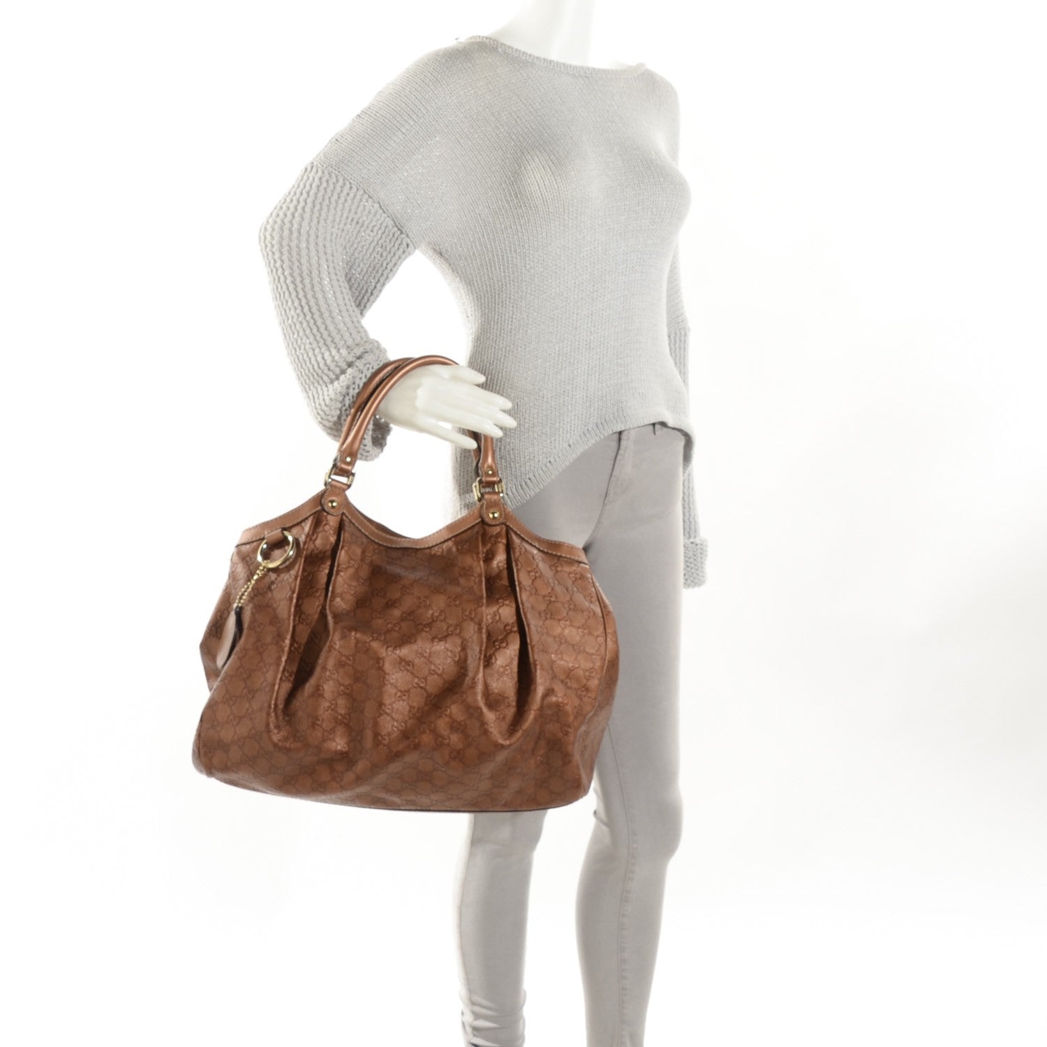Gucci Guccissima Large Sukey Tote Bronze 2 of 7