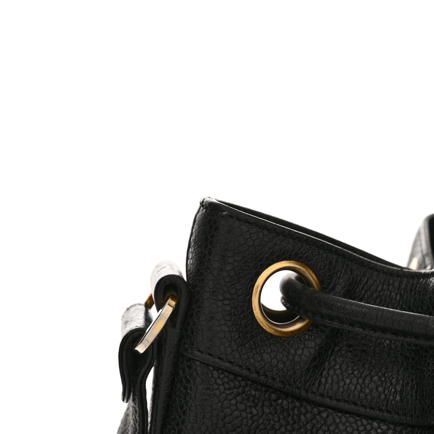 Caviar CC Drawstring Shoulder Bag Black
