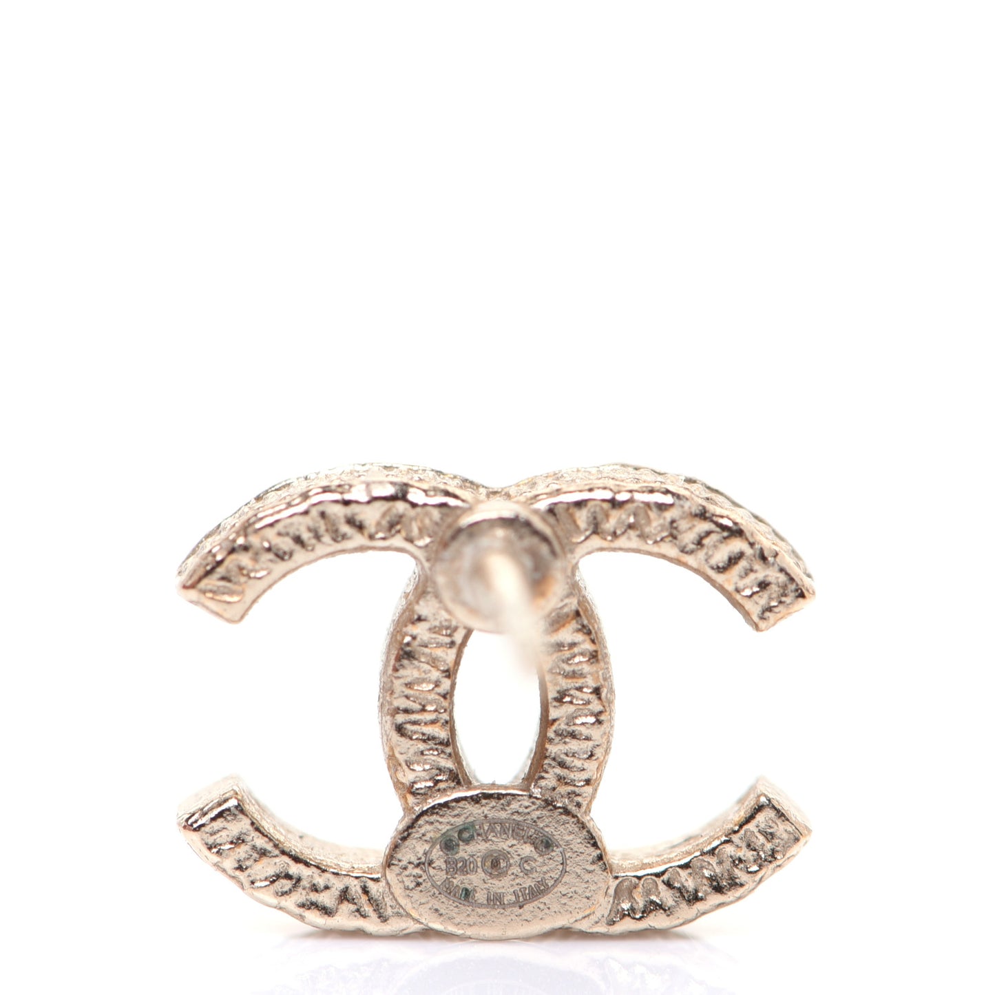 Pearl Crystal CC Earrings Gold