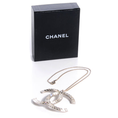 Chanel Crystal Baguette Large CC Necklace Silver 4 of 4