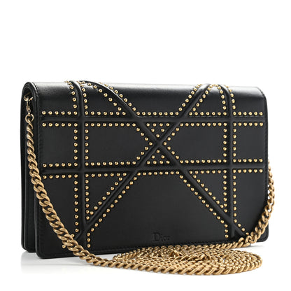 Christian Dior Lambskin Studded Micro Diorama Flap Bag Black 3 of 13