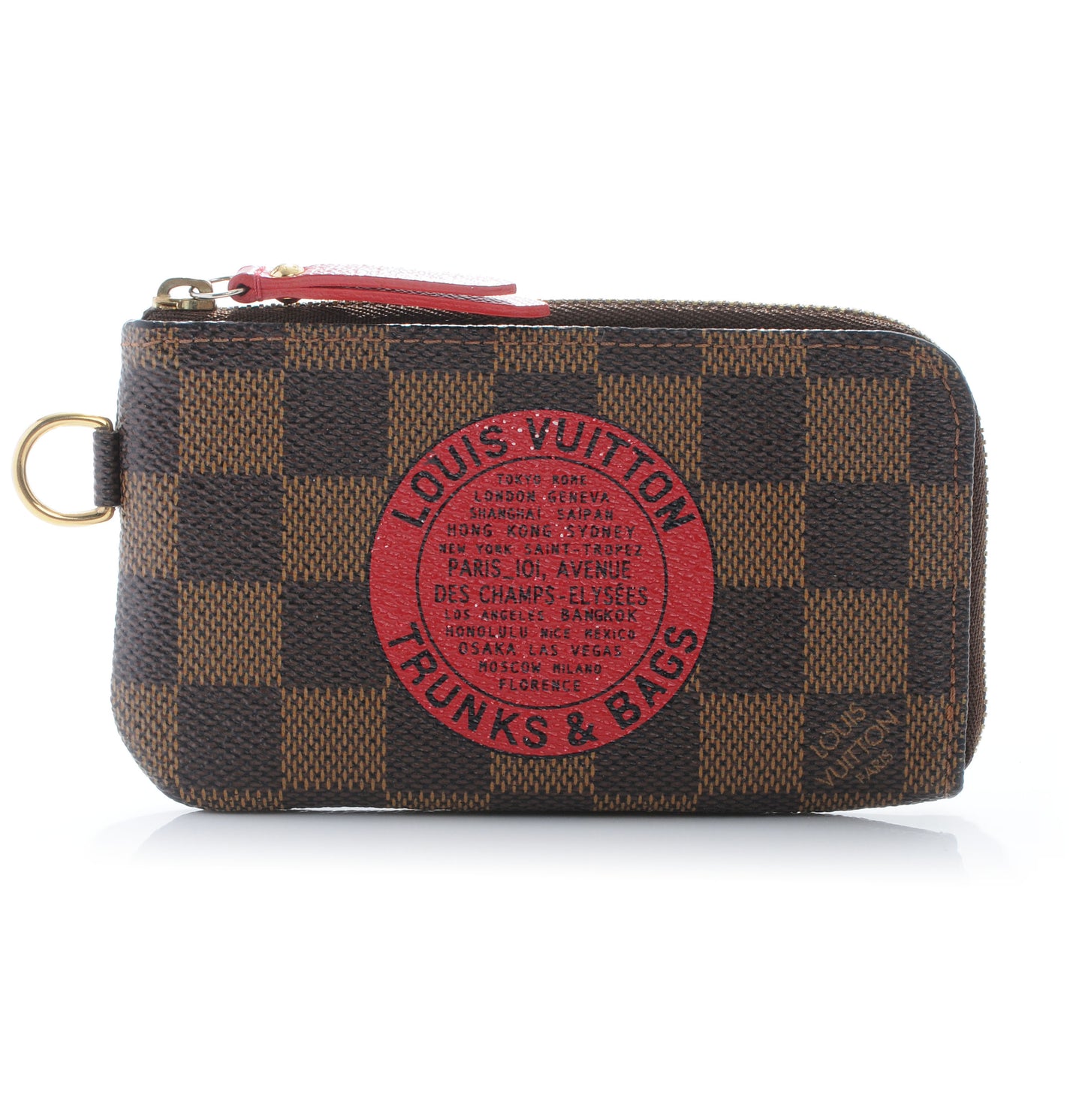 Damier Ebene Complice Trunks and Bags Key Pouch Red