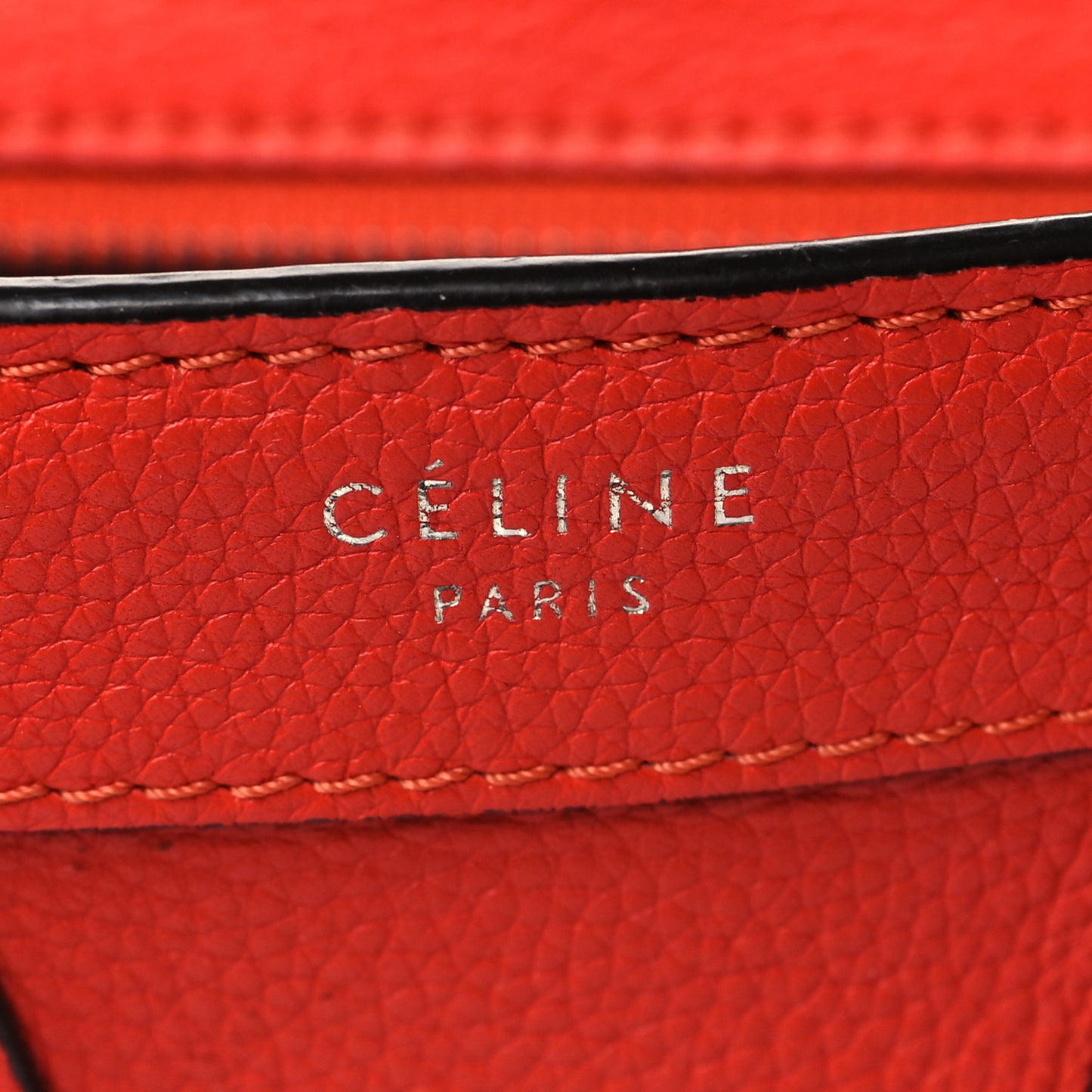 Drummed Calfskin Nano Luggage Coquelicot